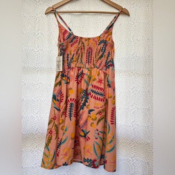 Jessica Simpson Floral Mini Sundress Size Small Linen Blend Colorful Summer NWT - Picture 11 of 12